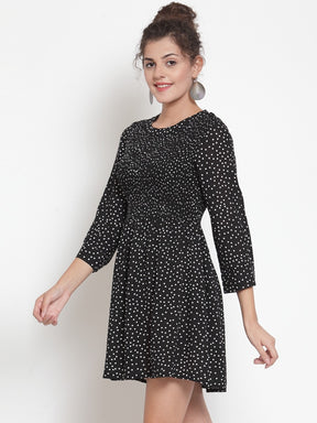 Women Polka Dots Black Tunic