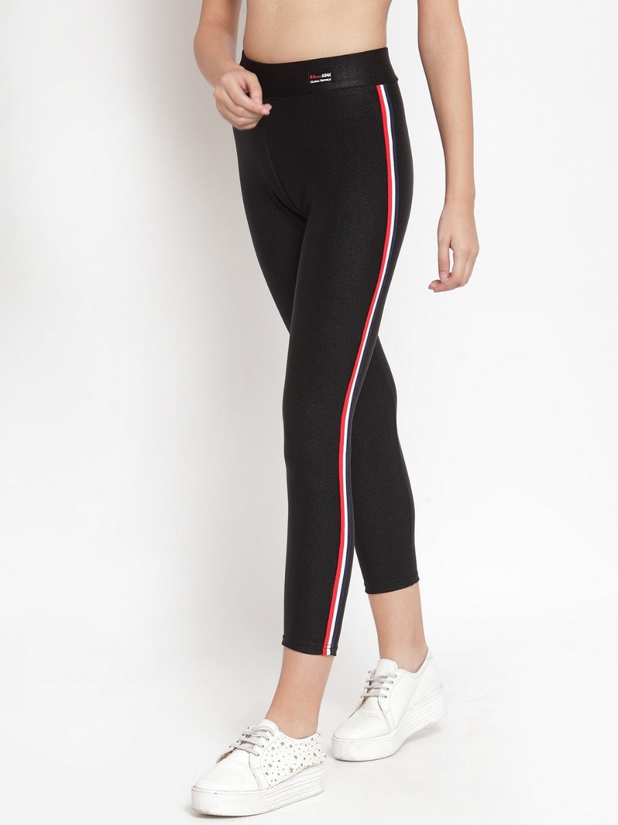 Black Nylon Skinny Fit Legging - Global Republic