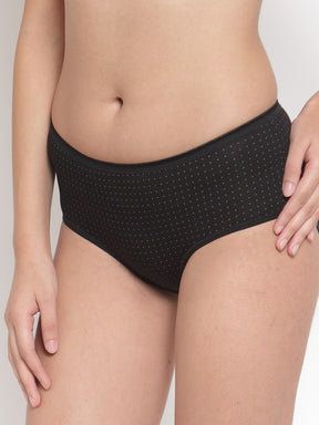 Women Solid Black Regular Fit Panty