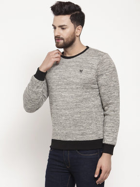 Mens Grey Round Neck Full Sleeve Sweatshirt