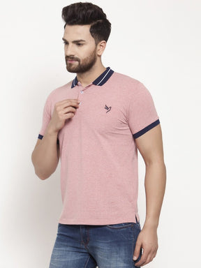 Mens Plain Black And Red Combo Of 2 T-Shirts