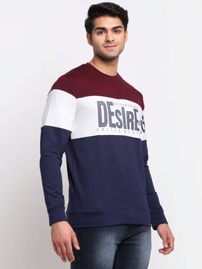 Men Multi Round Neck Hosiery Printed Sweatshirt