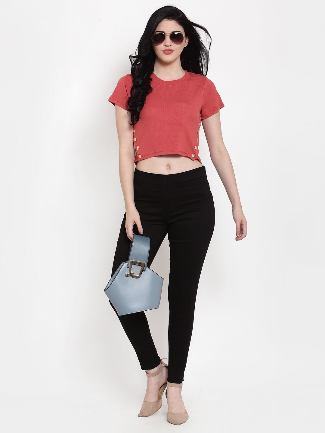 Women Black Viscose Lycra Solid Trouser