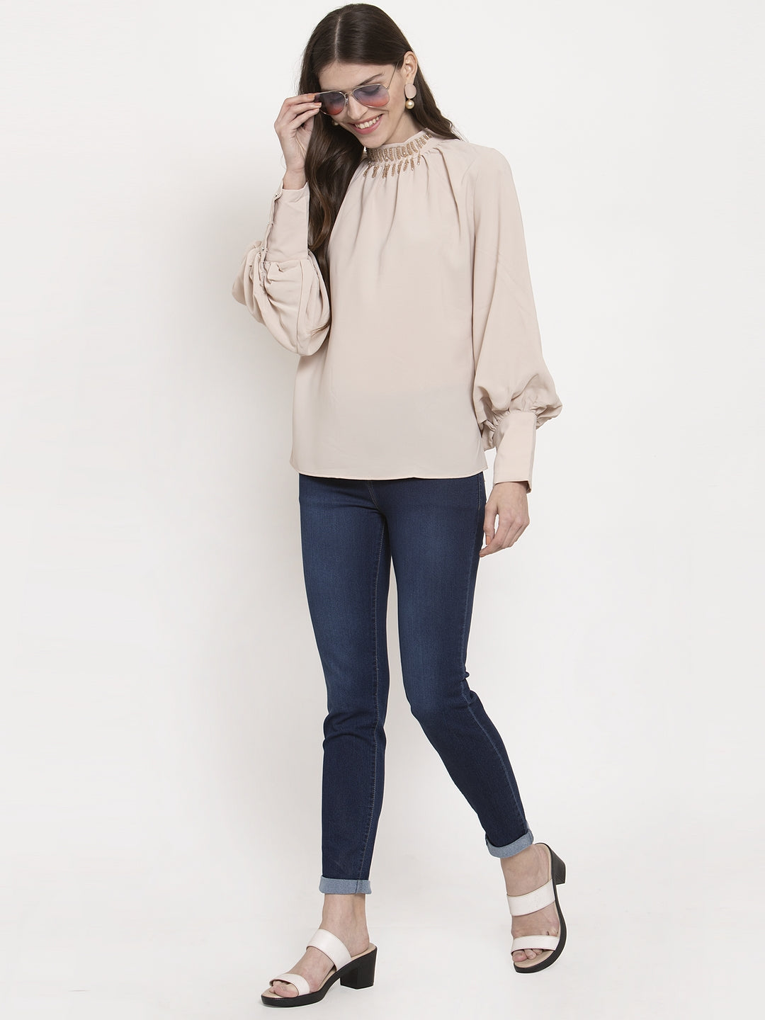 Ladies Beige sugarcane shirt