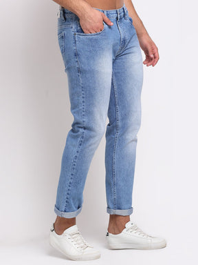 Men Blue Denim Solid Jeans