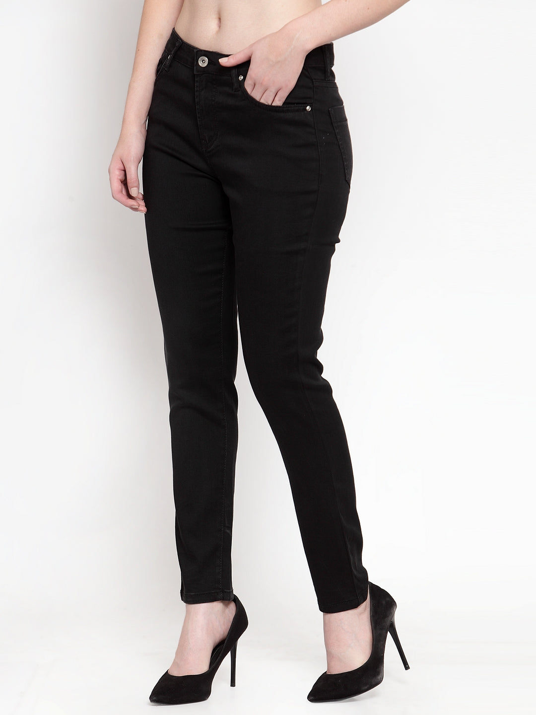 Women Blue Denim Straight Fitted Jeans