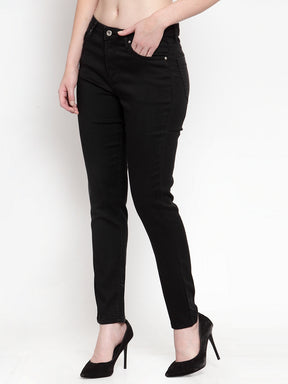 Women Blue Denim Straight Fitted Jeans