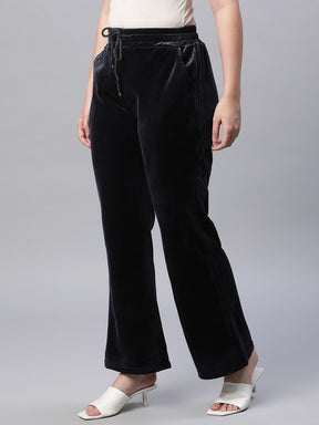 Grey Cordroy Mid Rise Flared Lower
