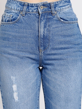 Women Blue Denim Solid Full Length Jeans