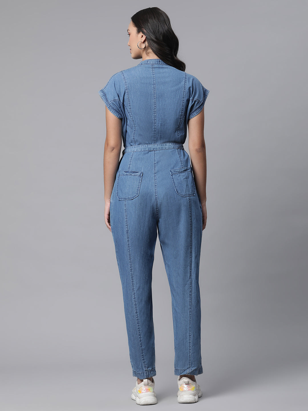 Women Bluish Denim Jumpsuit
