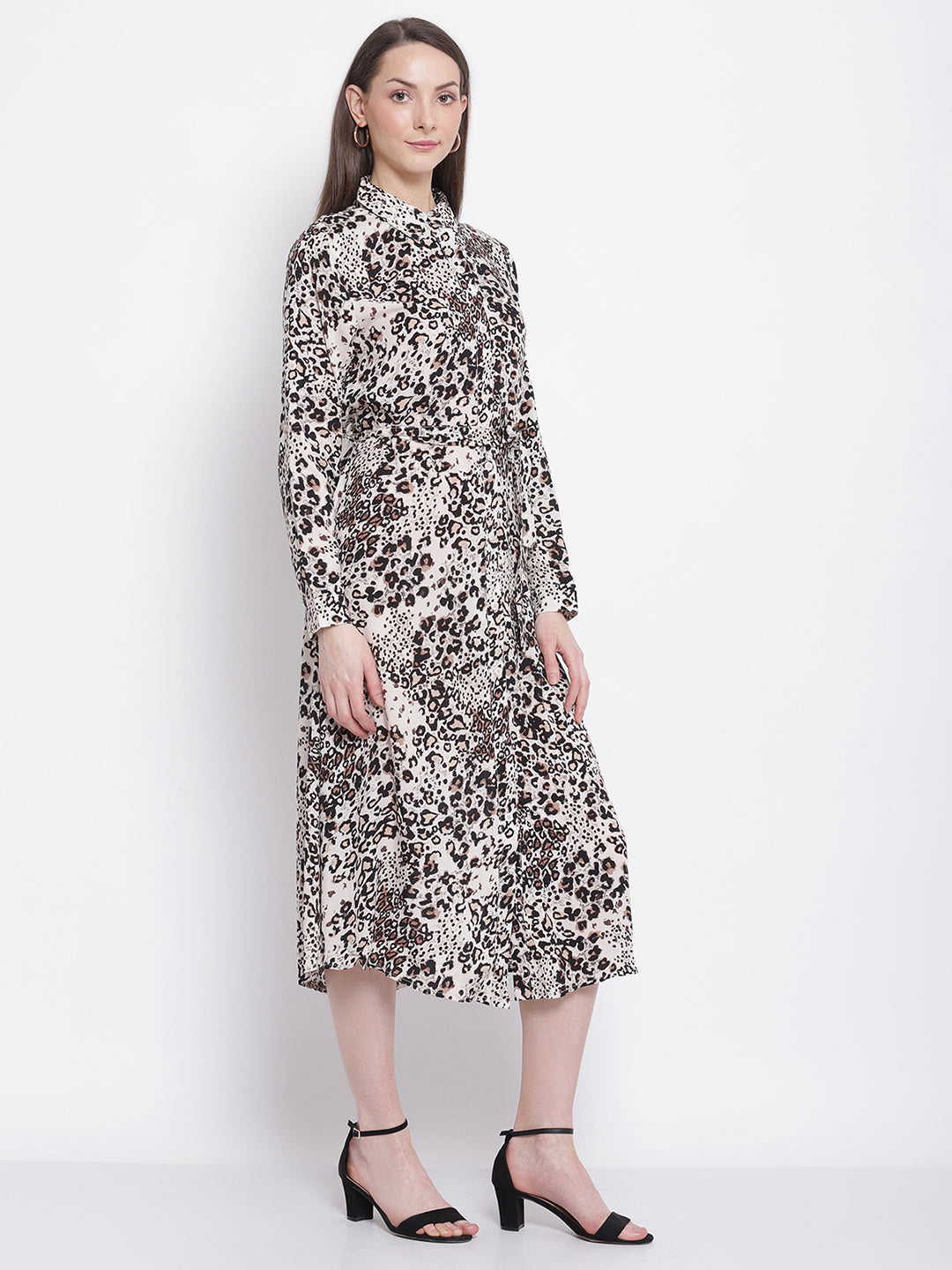 Leopart Print Knee Length Dress - Global Republic