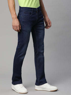 Men Blue Faded Straight Denim Jeans