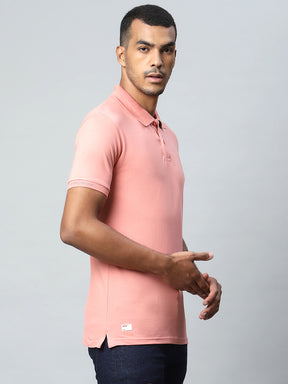 Men Reddish Pink Polo T-Shirt