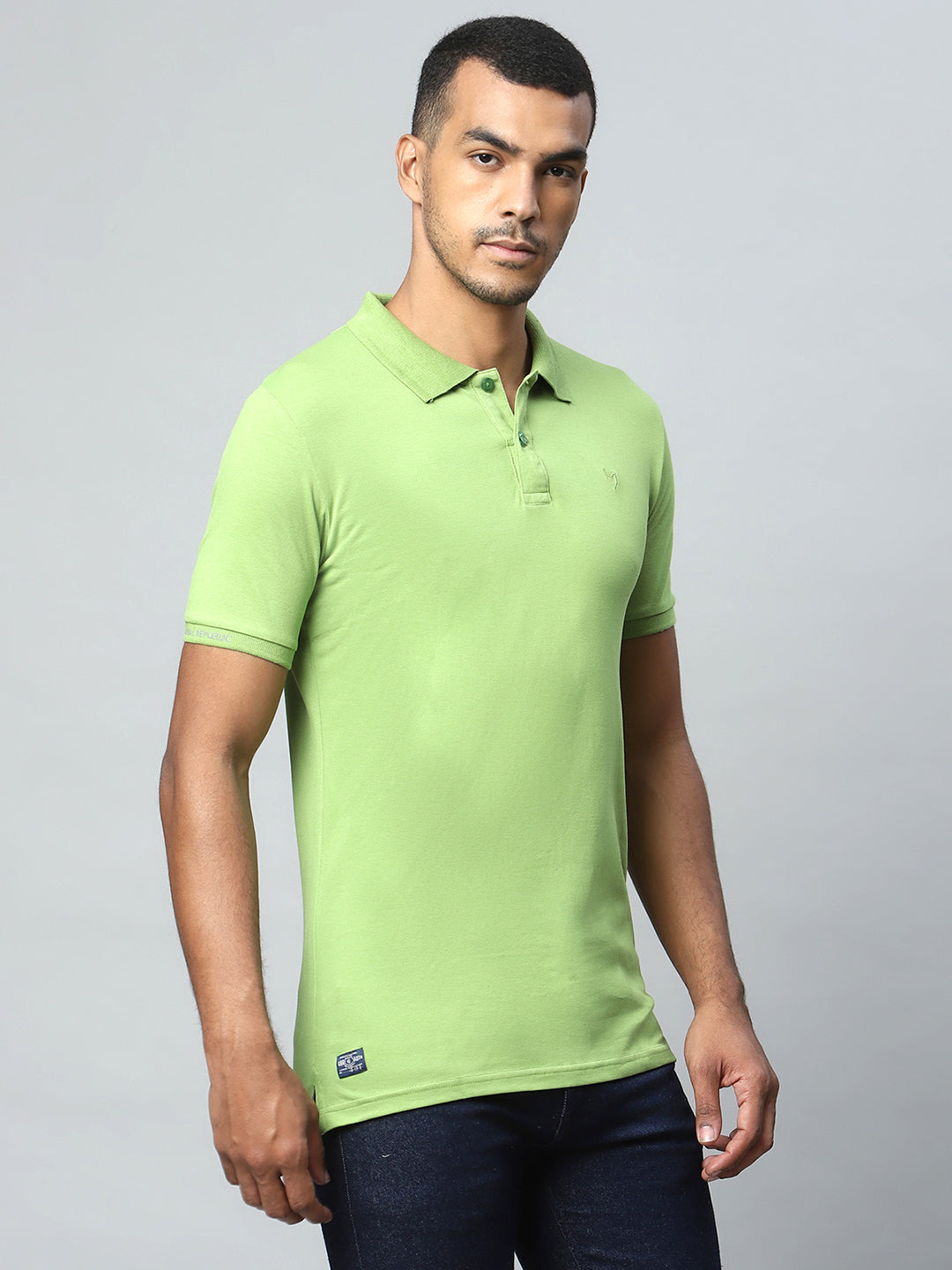 Men Grass Green Polo T-Shirt