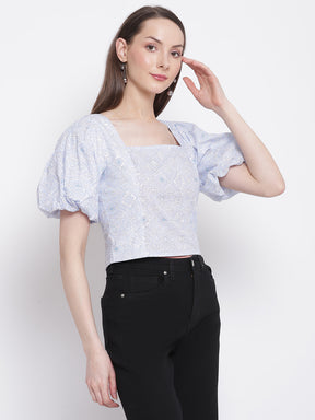 Women Grey Crop Top with Tie-Knot at Back   