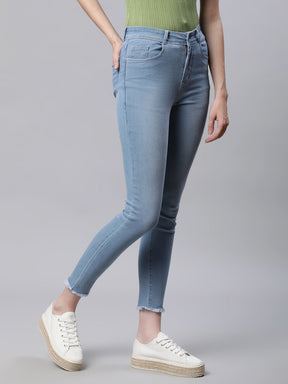 Blue High Waist Slim Fit Jeans