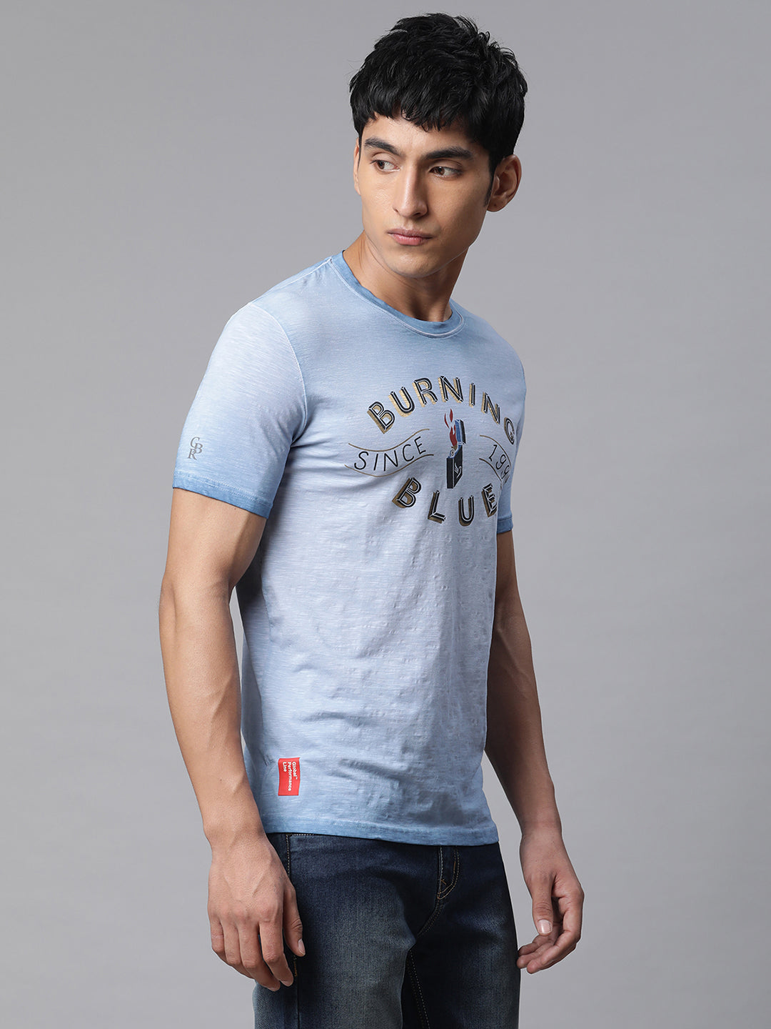 Men Ocean Blue Alpha Printed T-Shirt - Global Republic