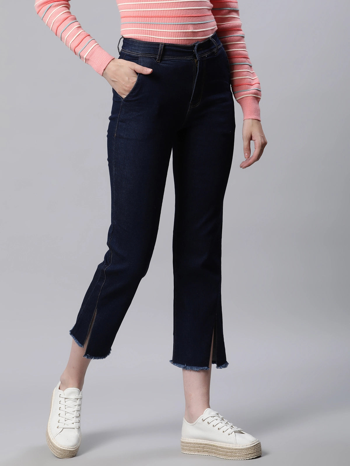 mid rise blue slim fit jeans