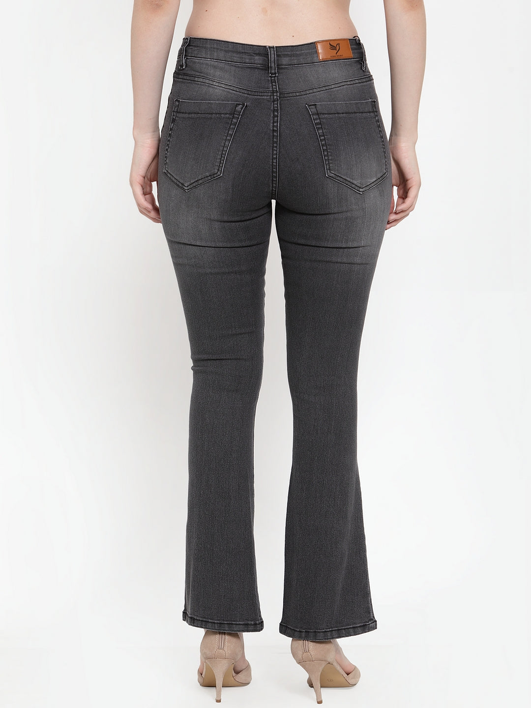 Women Grey Denim Solid Jeans