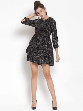 Women Polka Dots Black Tunic