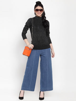 Women Blue Denim Straight Fitted Jeans