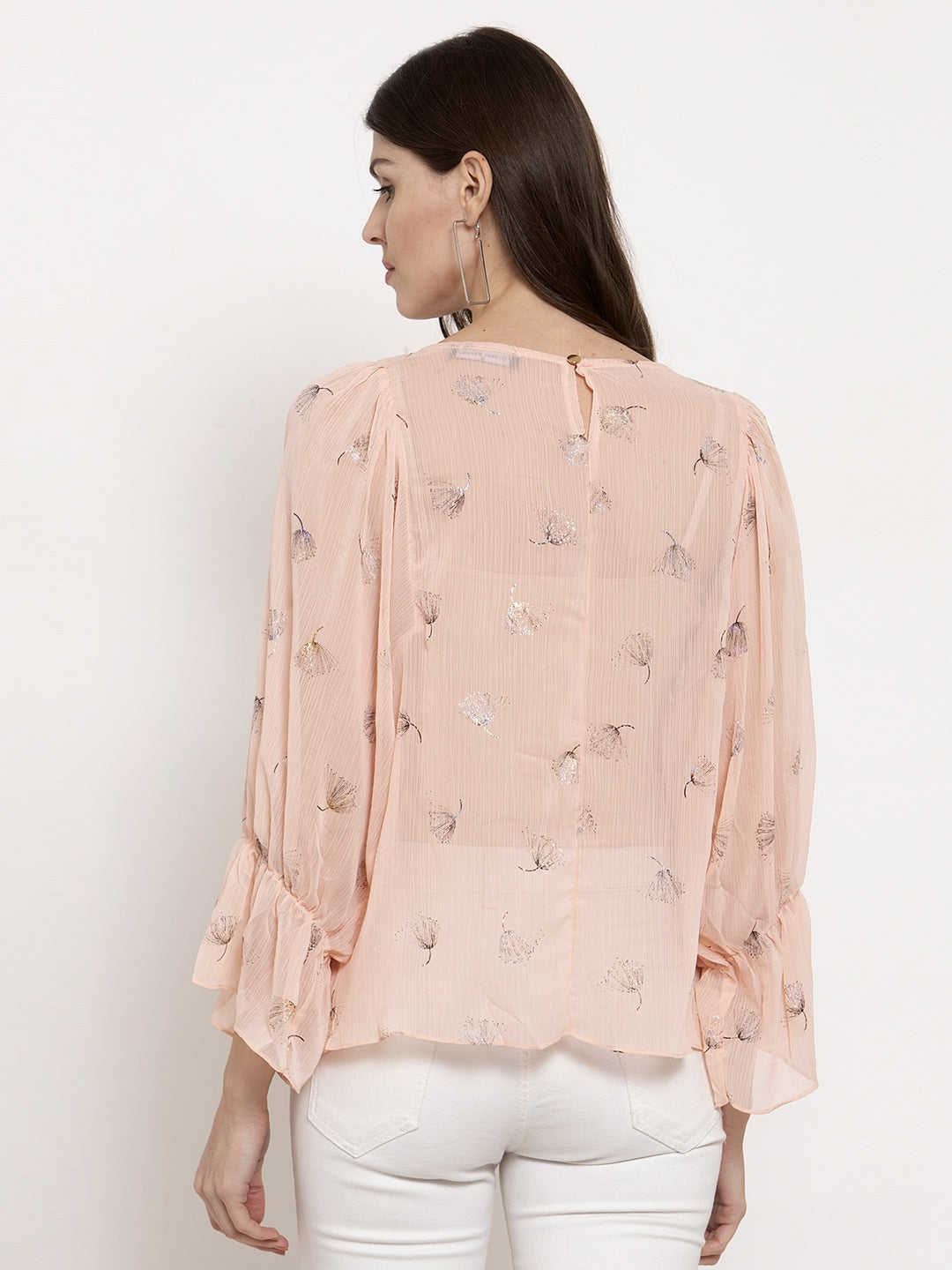 Women Pink Floral Printed Flared Fit Top