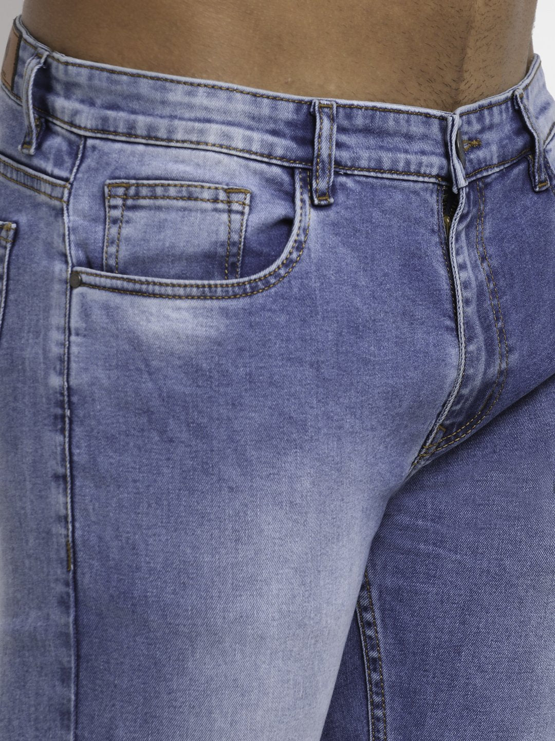 Men Blue Denim Solid Jeans