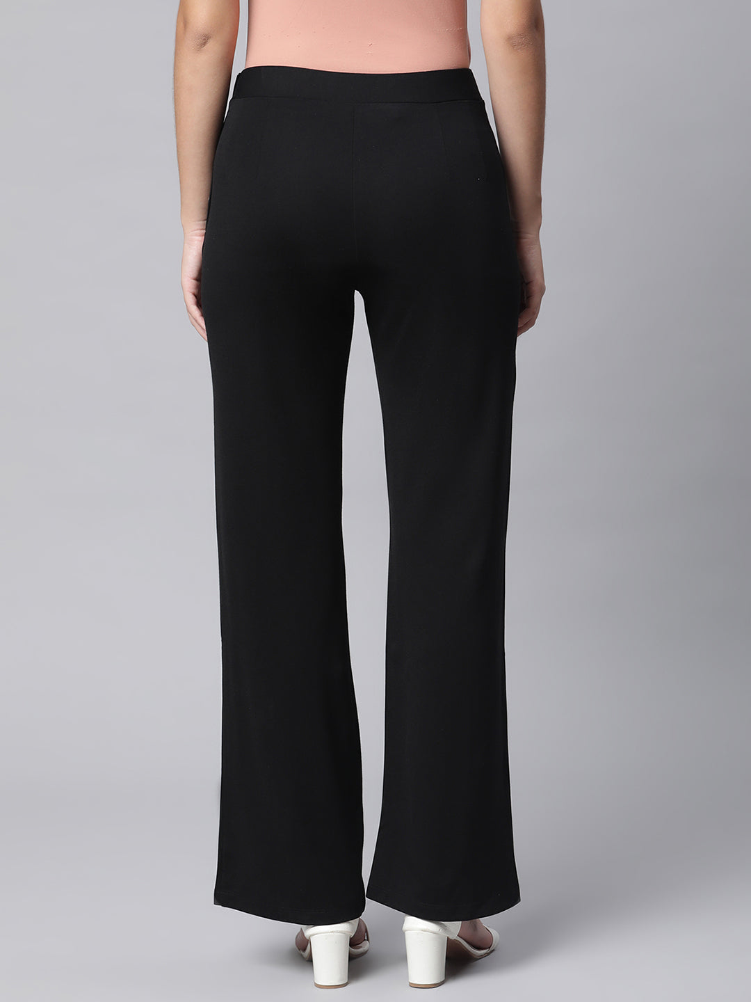 Women Black Flared Semi-Formal  Palazzo - Global Republic