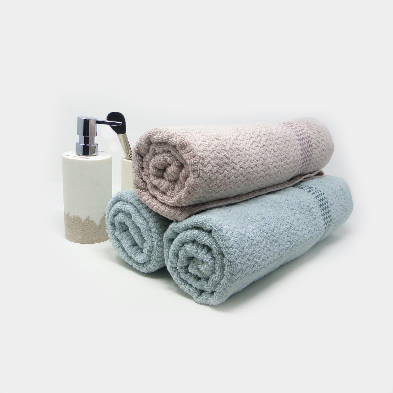 Pack of 3 Super Absorbent Bath Towel (70x140) - 1 Fawn 2 Sea Blue