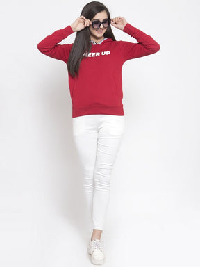 Women Red Sweat Shirt