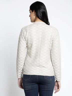 Women Grey Printed Cardigan