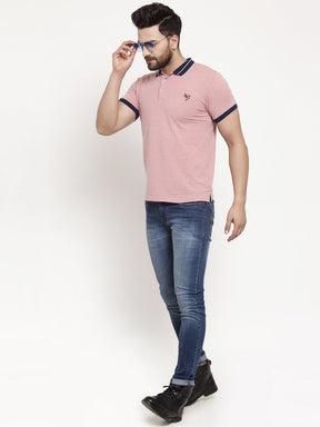 Mens Plain Black And Red Combo Of 2 T-Shirts