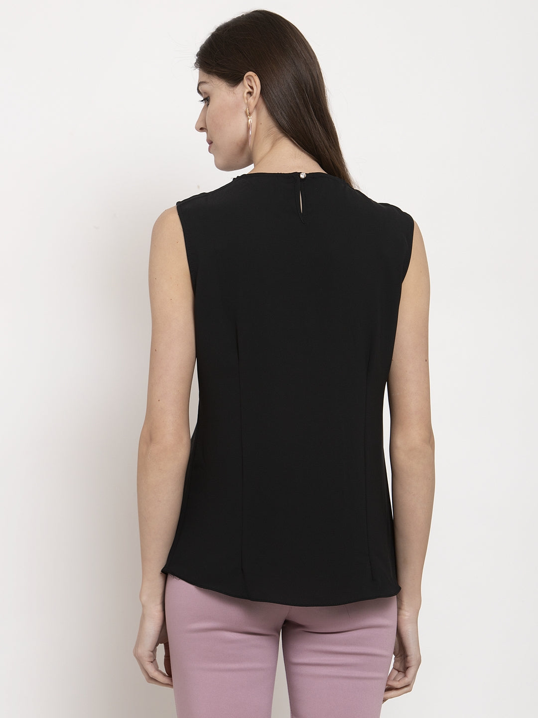 Women Straight Fit Sleeve-Less Top