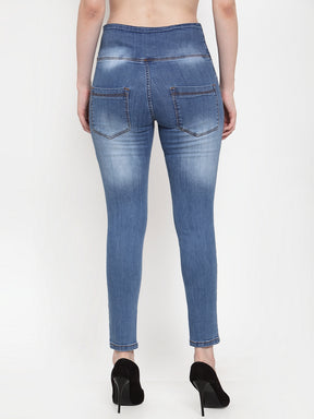 Women Blue Denim Solid Jeans