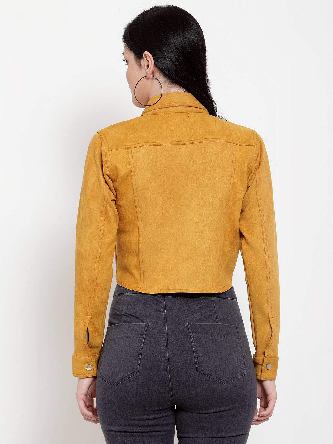 Women Mustard Sweet Solid Jacket