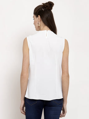Women Straight Fit Sleeve-Less Top