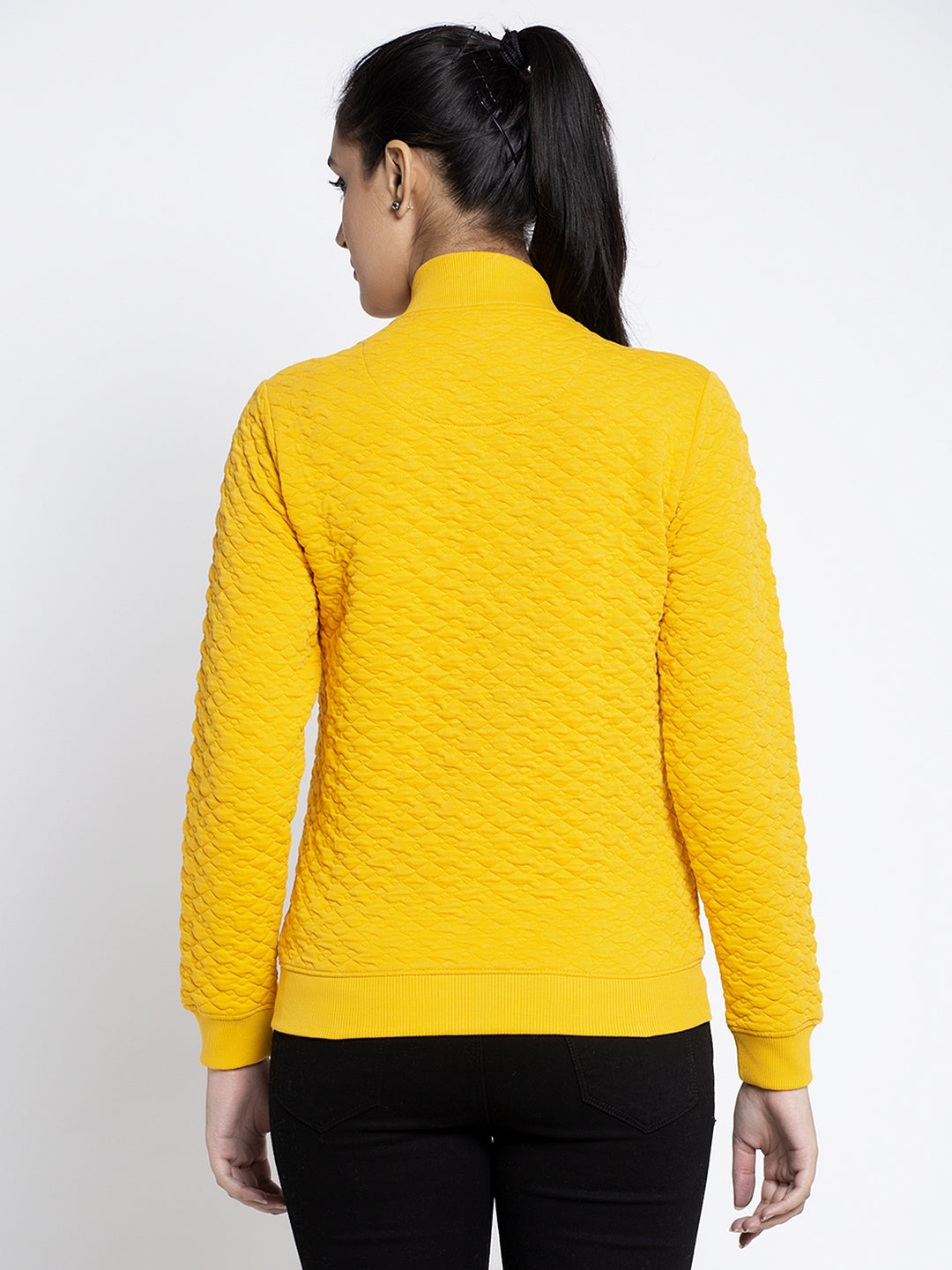 Women Mustard Solid Sweatshirt
