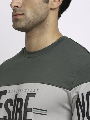 Men Multi Round Neck Hosiery Printed Sweatshirt
