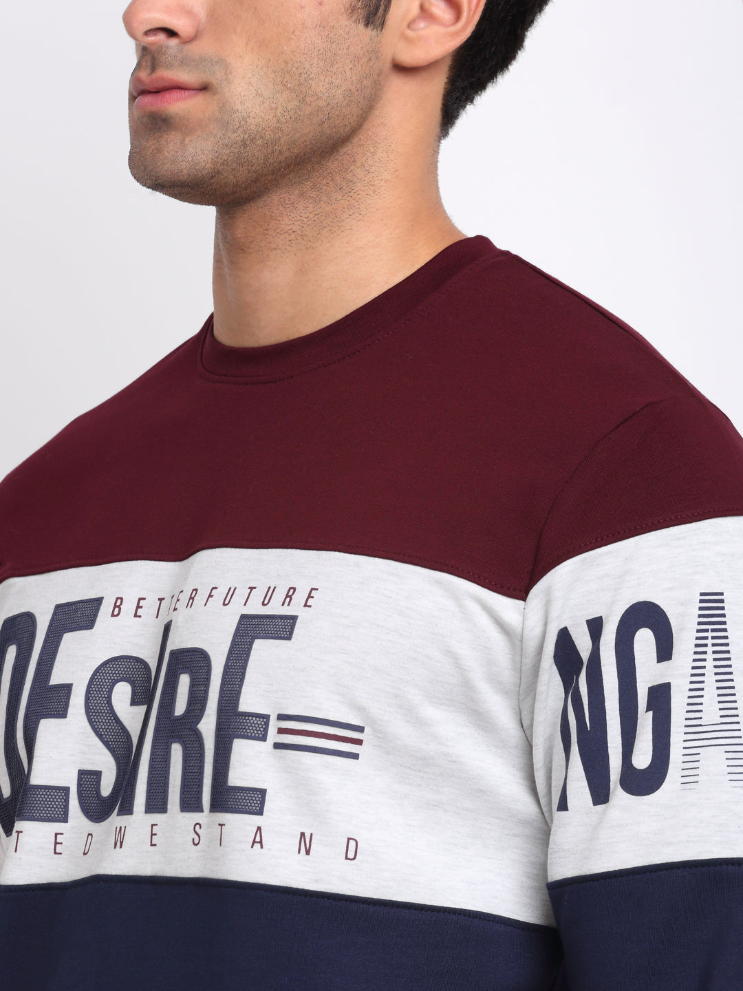 Men Multi Round Neck Hosiery Printed Sweatshirt