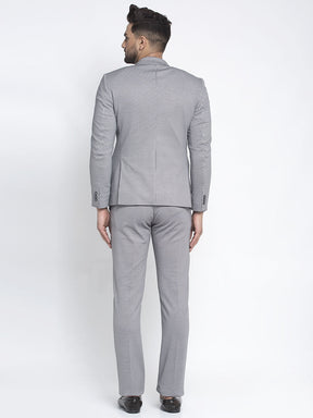 Men Grey Checked 2-Peice Suit