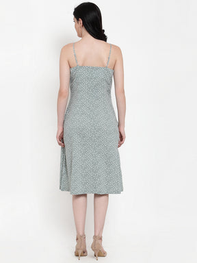 Women Green Polka Dots Dress