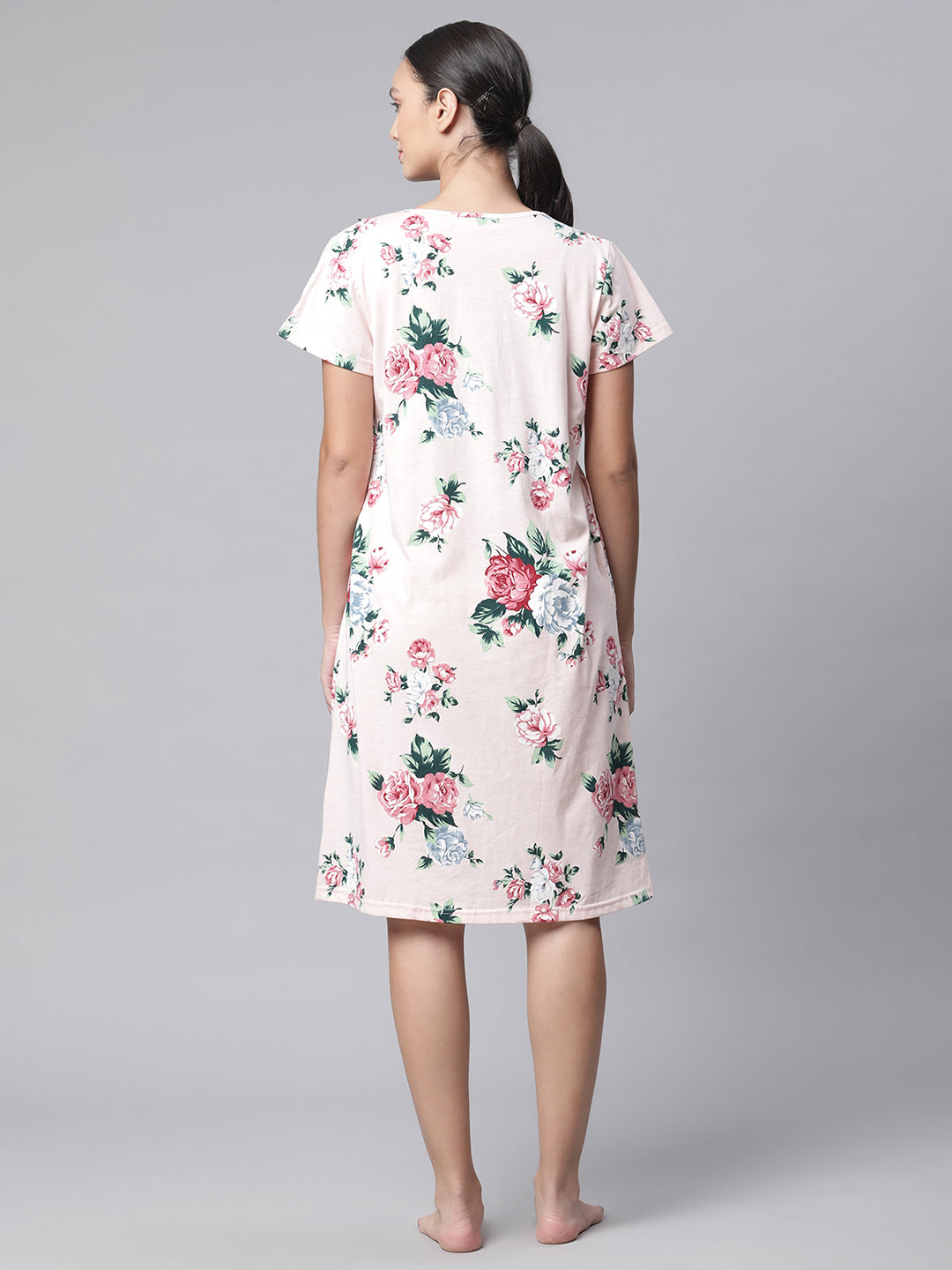Women Pink Floral Printed Nap Set