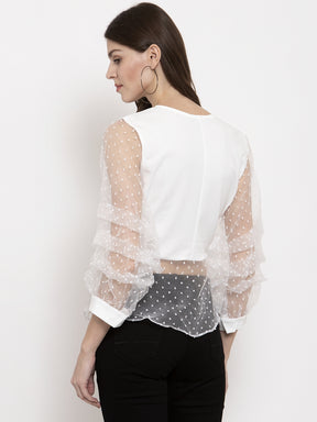 Ladies White Transparent Top