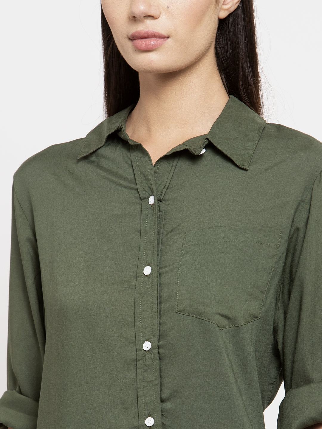 Women Olive Loose Fit Night Suit Set