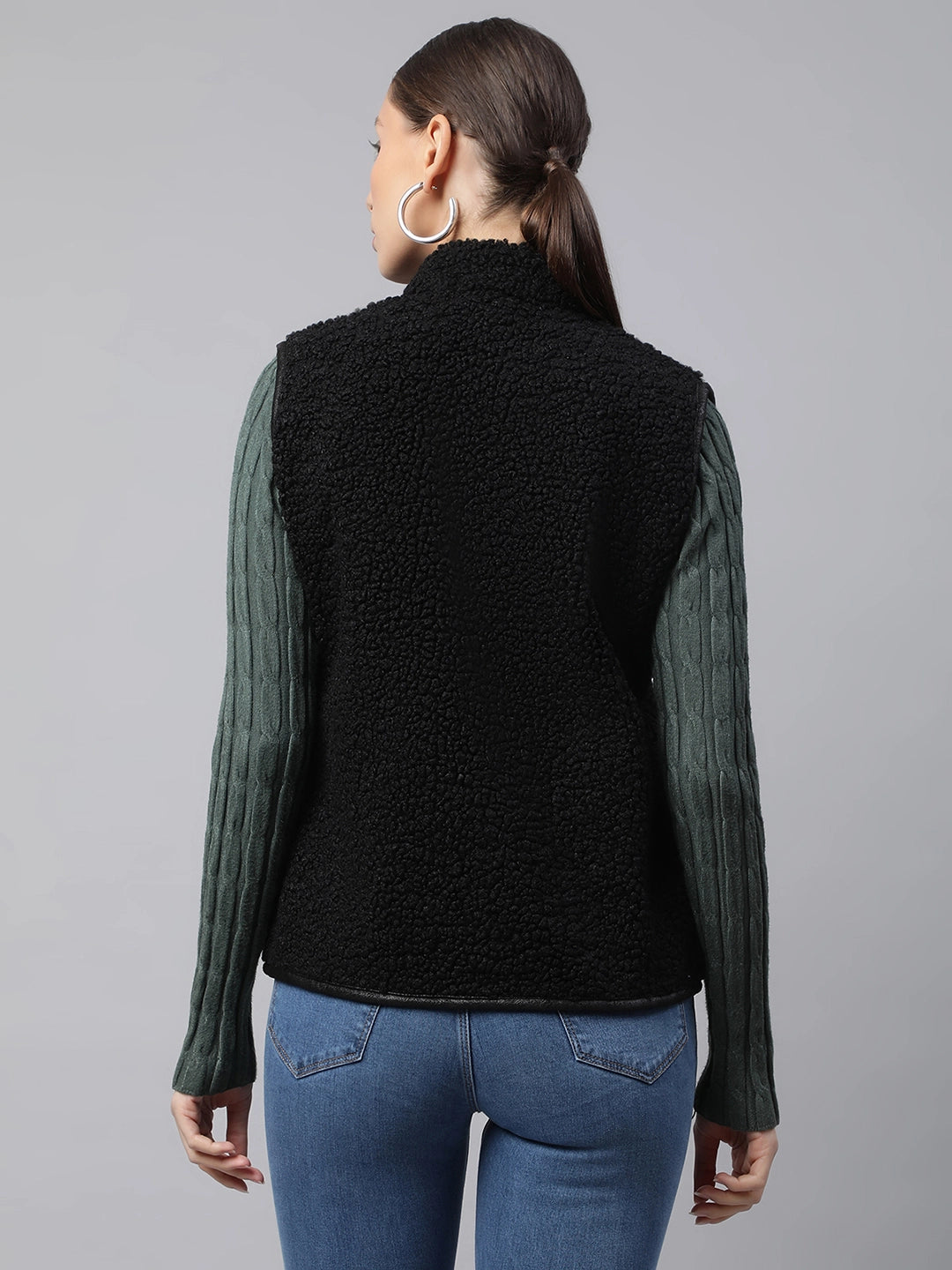 Black Fleece Slim Fit Zipper Jacket - Global Republic