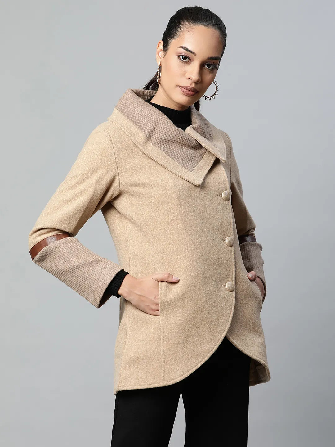 Women  Collar Double-Breasted Coat