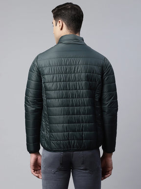 Mens Bottel Green Windproof Puffer Jacket