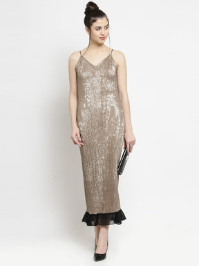 Women Gold Sequinned Cocktail Dress