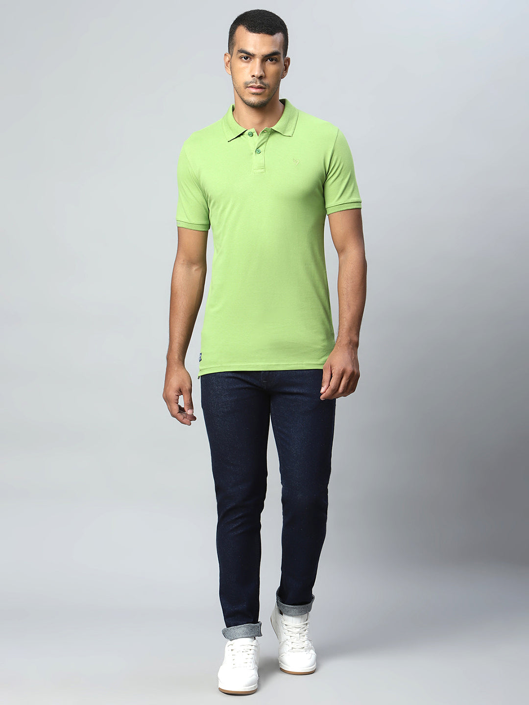 Men Grass Green Polo T-Shirt