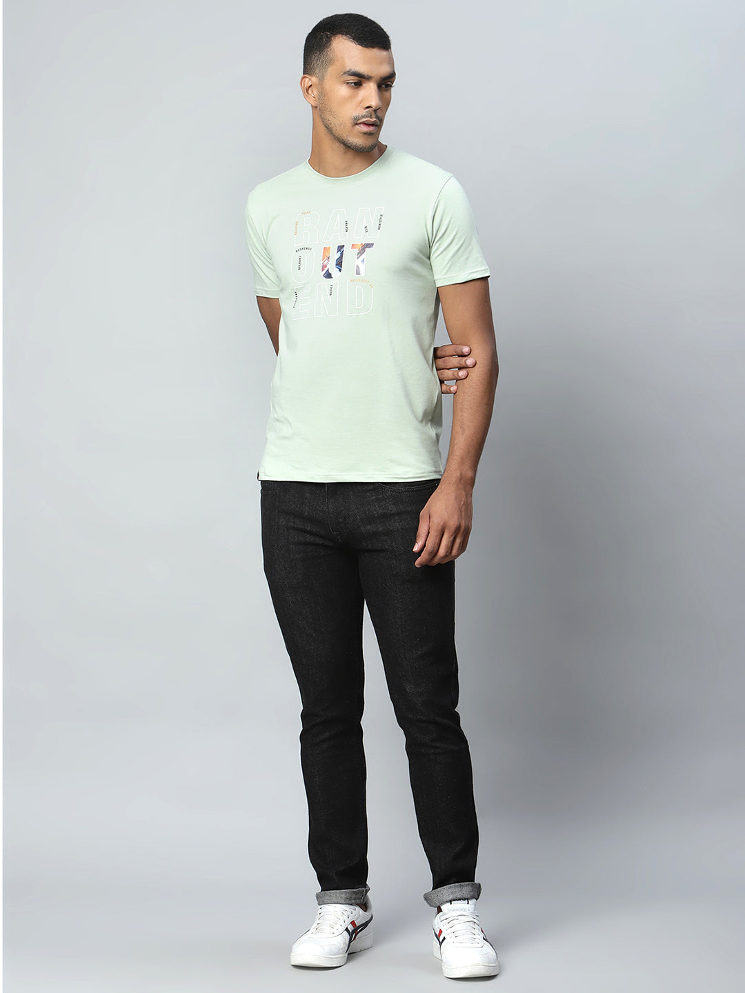 Men Alpha printed Sea Green T-Shirt